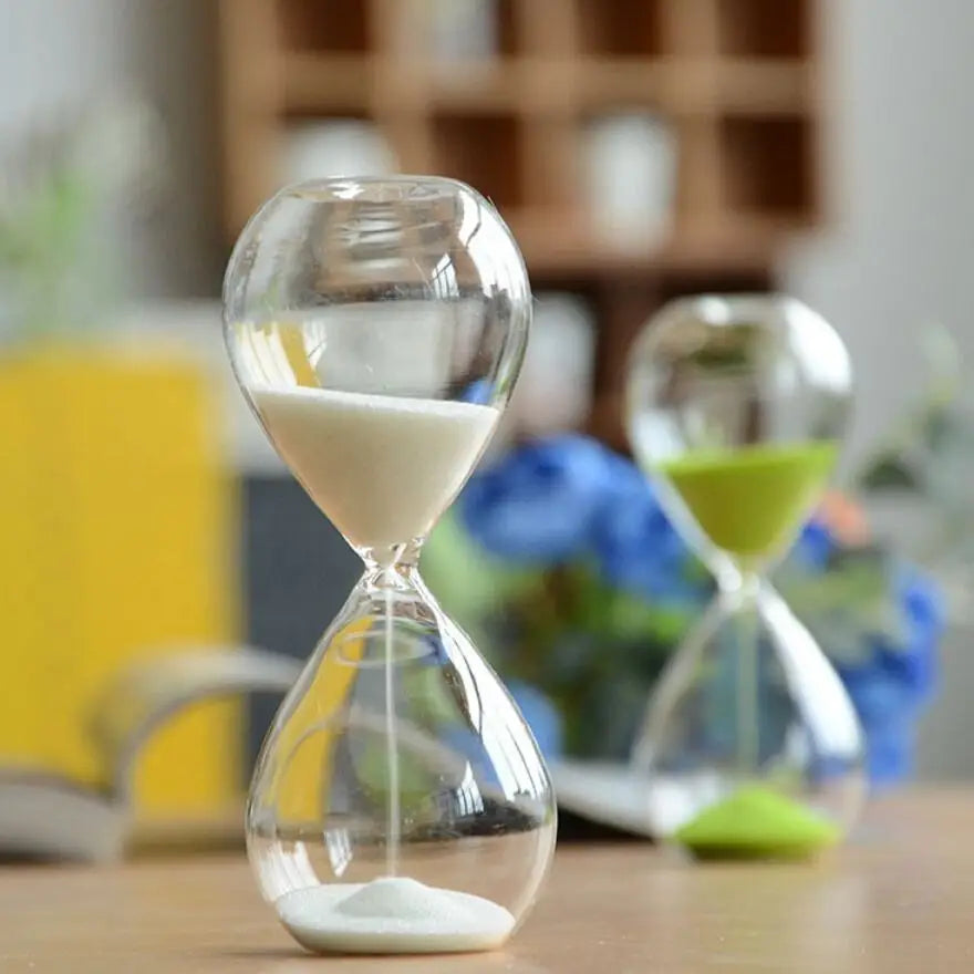 Creative transparent hourglass made of glass