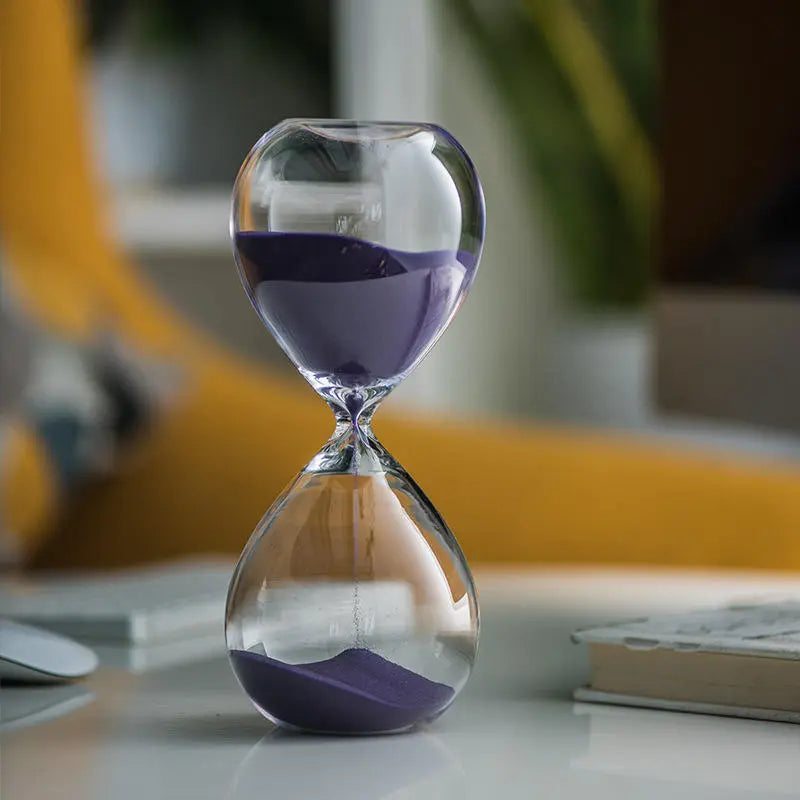 Creative transparent hourglass made of glass