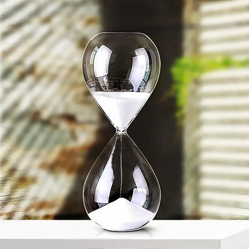 Creative transparent hourglass made of glass