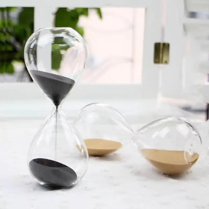Creative transparent hourglass made of glass