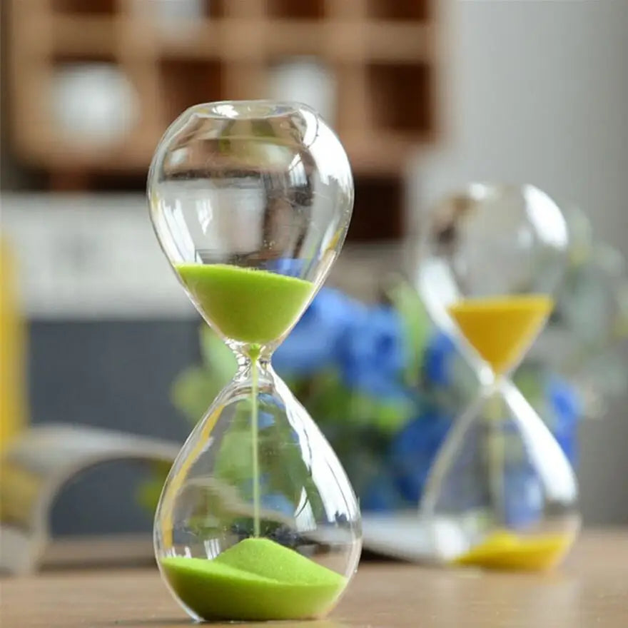 Creative transparent hourglass made of glass