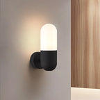 Capsule Metal Wall Sconce Light Postmodern 1 Light Black/Gray/White Wall Mounted Light for Bedroom