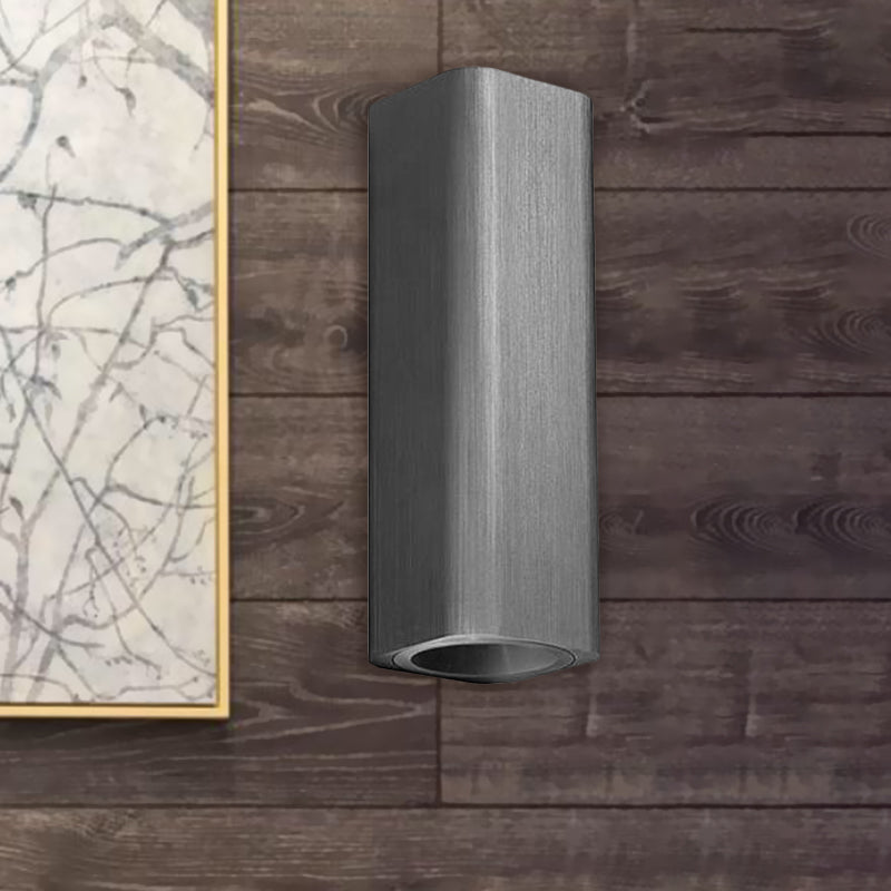 Modern Cuboid Wall Mounted Light Metal Living Room LED Up and Down Wall Sconce in Bronze/Gold/Coffee
