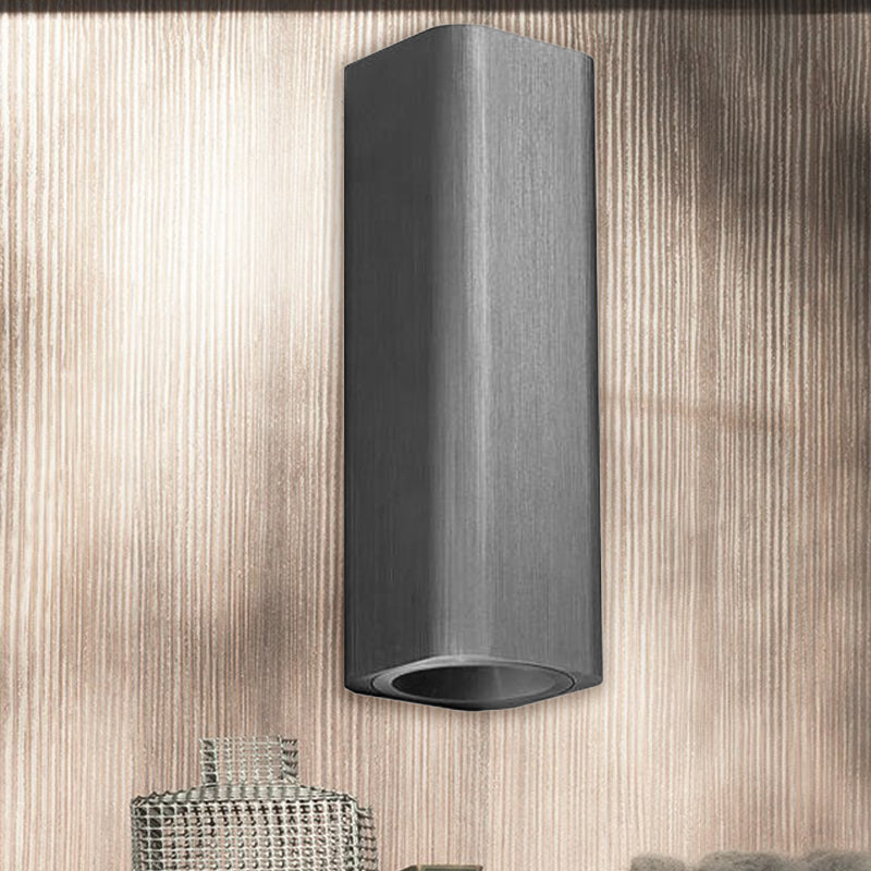 Modern Cuboid Wall Mounted Light Metal Living Room LED Up and Down Wall Sconce in Bronze/Gold/Coffee