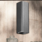 Modern Cuboid Wall Mounted Light Metal Living Room LED Up and Down Wall Sconce in Bronze/Gold/Coffee