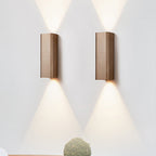Modern Cuboid Wall Mounted Light Metal Living Room LED Up and Down Wall Sconce in Bronze/Gold/Coffee