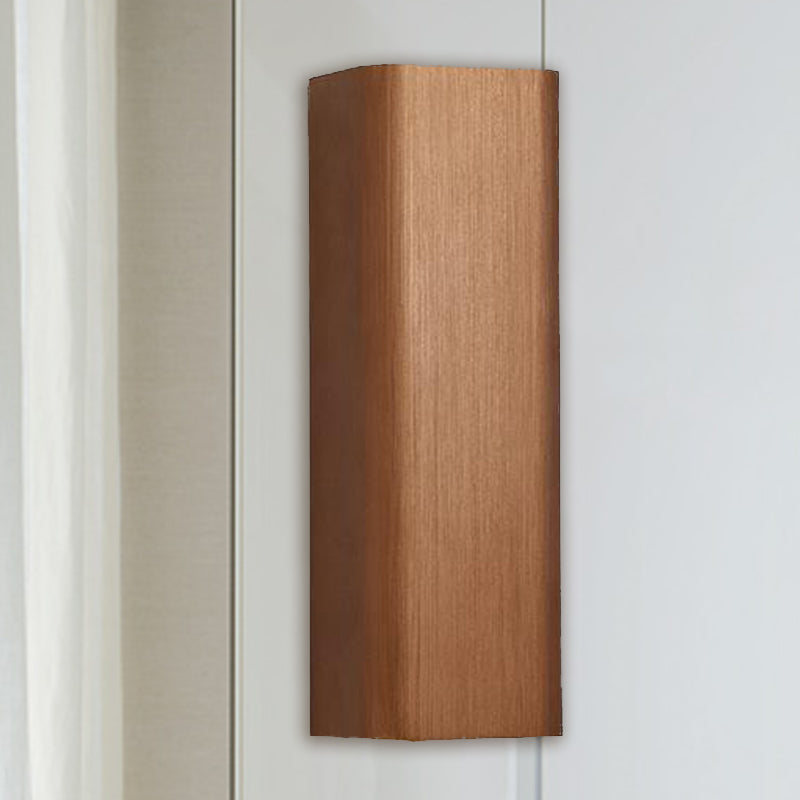 Modern Cuboid Wall Mounted Light Metal Living Room LED Up and Down Wall Sconce in Bronze/Gold/Coffee