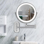 Illuminated wall mirror with 10x magnification and USB charging function | Vinantica