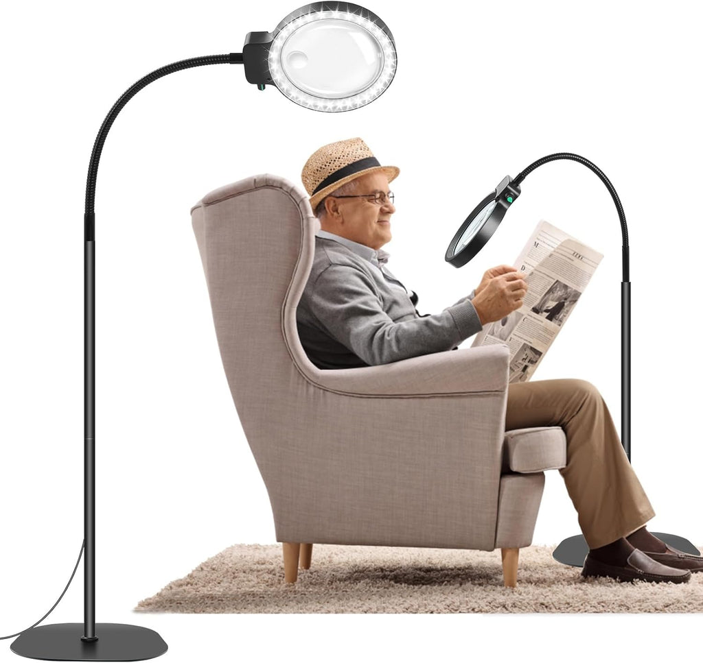 Full-page magnifier with LED light – Hands-free reading aid for books, crafts & hobbies