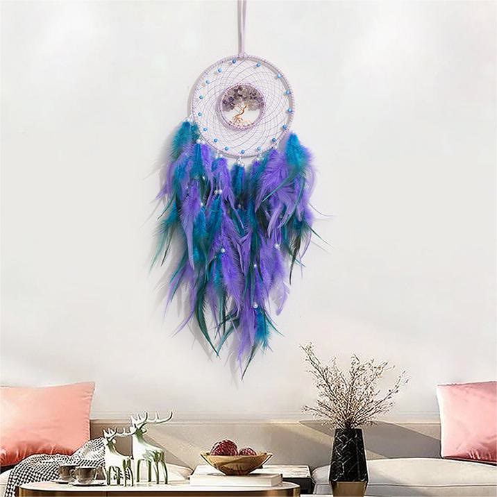 Crystal Tree of Life Feather Glow Dreamcatcher