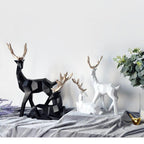 Abstract Deer Figures Pair