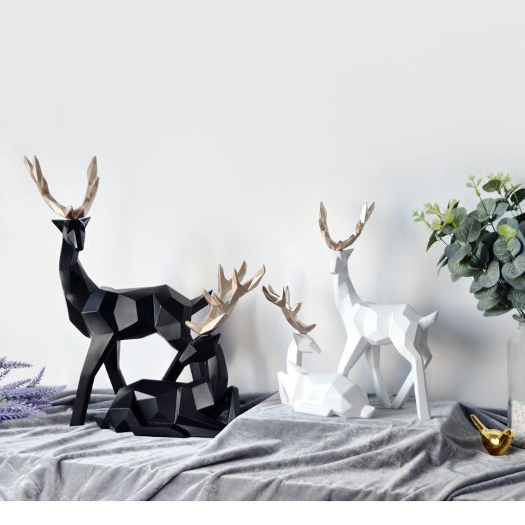 Abstract Deer Figures Pair
