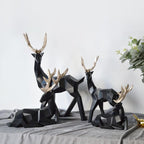Abstract Deer Figures Pair