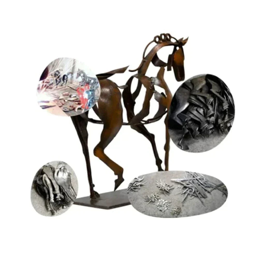 Horse Sculpture - AdonisMetal - Rustic Elegance - Timeless Decorative Piece
