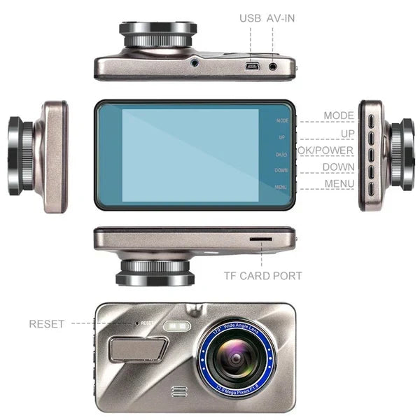 Front and rear camera Dashcam dashboard camera for car with night vision