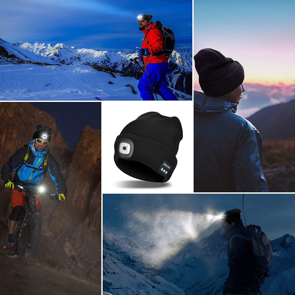 Bluetooth beanie with light Wireless headphones