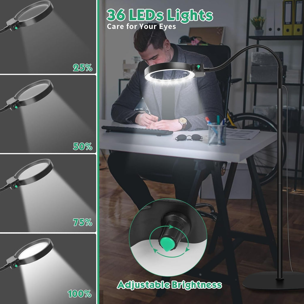 Full-page magnifier with LED light – Hands-free reading aid for books, crafts & hobbies