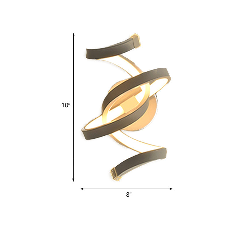 Ivory Ribbon Wall Light Sconce Minimalism LED Acrylic Wall Mounted Lighting for Bedroom