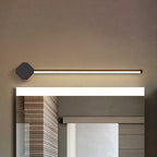 LED Bathroom Sconce Simple Black/White Finish Vanity Wall Light with Slim Linear Acrylic Shade, 16"/23.5" Long