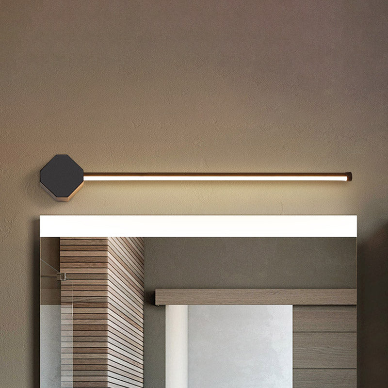 LED Bathroom Sconce Simple Black/White Finish Vanity Wall Light with Slim Linear Acrylic Shade, 16"/23.5" Long