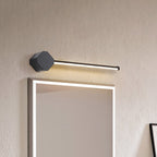 LED Bathroom Sconce Simple Black/White Finish Vanity Wall Light with Slim Linear Acrylic Shade, 16"/23.5" Long