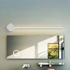 LED Bathroom Sconce Simple Black/White Finish Vanity Wall Light with Slim Linear Acrylic Shade, 16"/23.5" Long