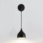 White/Black Finish Urn Shape Wall Mount Light Modern 1 Light Iron Wall Pendant Lamp for Bedside
