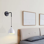 White/Black Finish Urn Shape Wall Mount Light Modern 1 Light Iron Wall Pendant Lamp for Bedside