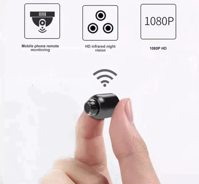 2-Pack Mini WiFi Security Camera | 1080P HD, 140° Wide Angle, Night Vision, Motion Detection (32GB SD included)