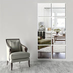 EleganceTiles - 8 Stylish Self-Adhesive Mirror Tiles for Home Decoration
