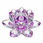 80Mm Quartz Crystals Lotus Flower Crafts Glass Fengshui Ornaments Healing Crystals Home Party Wicca Decor Yoga Gifts Souvenir
