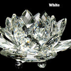 80Mm Quartz Crystals Lotus Flower Crafts Glass Fengshui Ornaments Healing Crystals Home Party Wicca Decor Yoga Gifts Souvenir