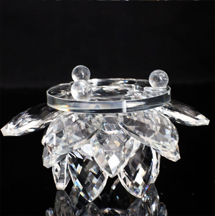 80Mm Quartz Crystals Lotus Flower Crafts Glass Fengshui Ornaments Healing Crystals Home Party Wicca Decor Yoga Gifts Souvenir