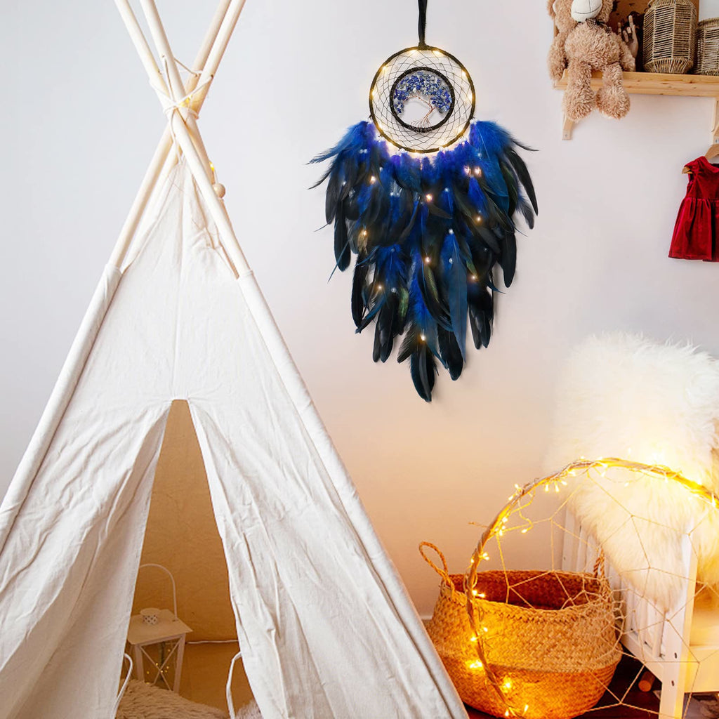 Crystal Tree of Life Feather Glow Dreamcatcher