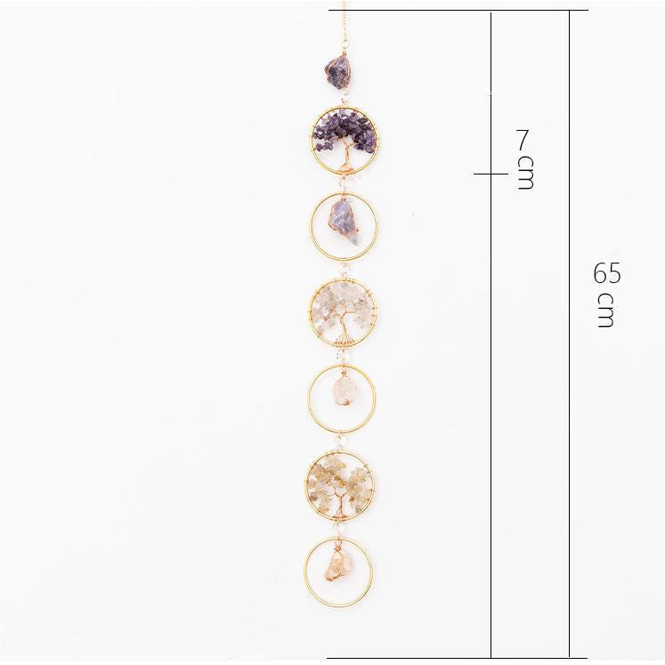 Crystal Tree of Life 6 Rings Wall Decor Ornament