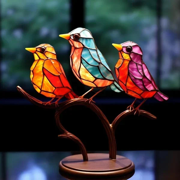 LuxeHome - AvianElegance Birds made of colored glass for a refined interior design