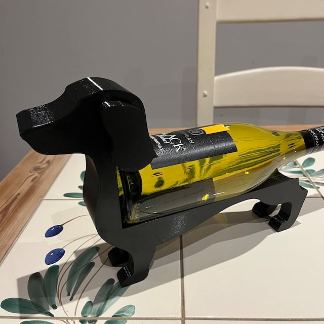 Dachshund wine bottle holder | Decorative table stand made of resin | Multiple colors