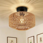 Classic Bamboo Lustre Chandelier - Handmade Rattan Pendant Light for Home Living and Bedroom Decor