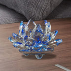 Crystal Lotus Flower Figurine Home Wedding Decoration Glass Art Collection Paperweight Office Table Ornaments Souvenir Gifts