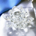 Crystal Lotus Flower Figurine Home Wedding Decoration Glass Art Collection Paperweight Office Table Ornaments Souvenir Gifts
