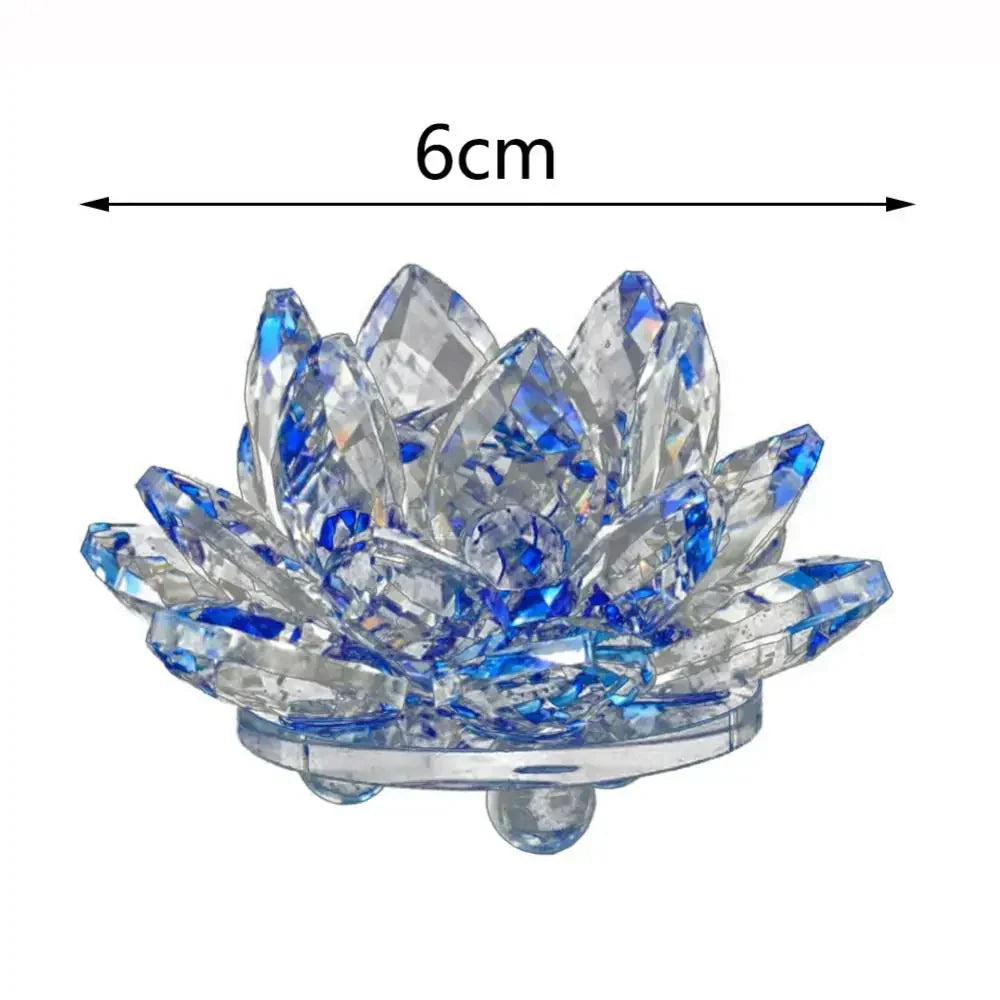 Crystal Lotus Flower Figurine Home Wedding Decoration Glass Art Collection Paperweight Office Table Ornaments Souvenir Gifts