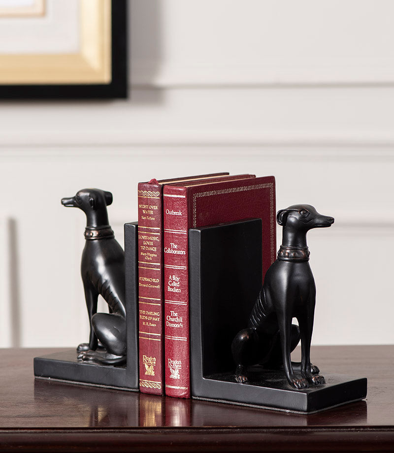 Guard Dog Bookend Set - Black