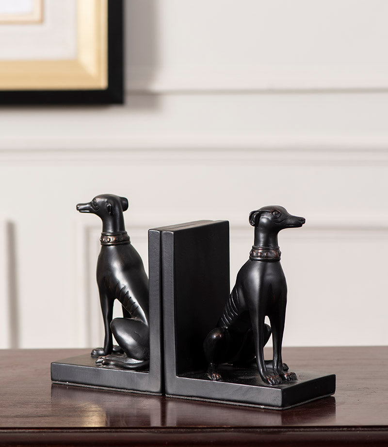 Guard Dog Bookend Set - Black