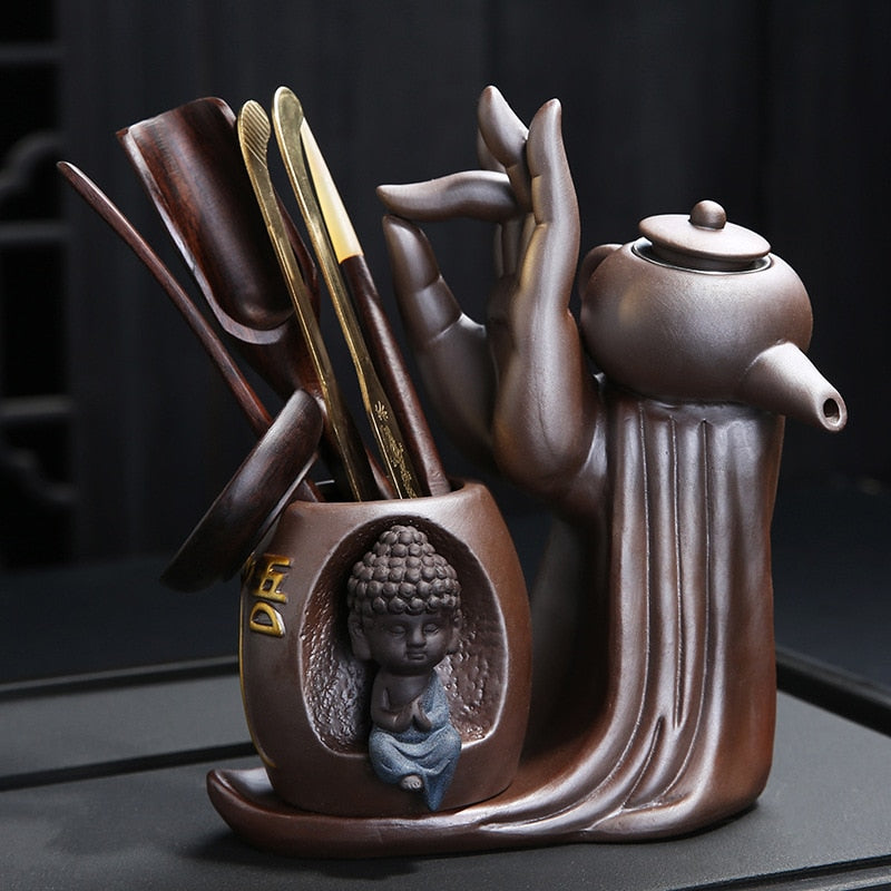 Ebony Tea Ceremony Accessories Six Gentlemen Set Purple Tone Tea Set Tea Cabinet Filter Small Monk Decoration