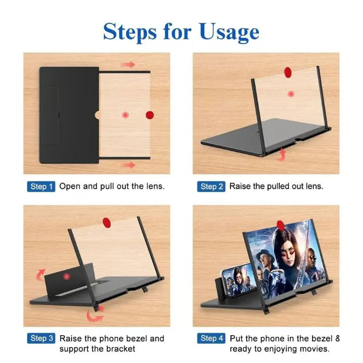 Folding Phone Screen Magnifier – HD for Videos