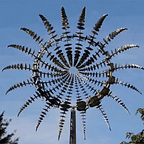 Metal wind chime for the garden