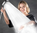 High-pressure filtered showerhead with turbo boost and 3 spray modes