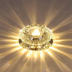 Modern LED Crystal Ceiling Light – Mini Circular Pendant Lamp for Living Room, Kitchen, Aisle, and Corridor (AC85-265V, 6000K White & 3200K Warm White)