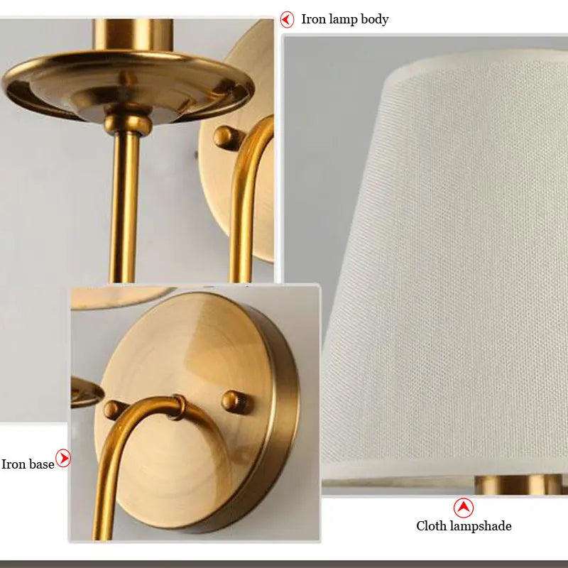 Elegant Fabric Wall Lamp - Vintage European Charm for Every Space