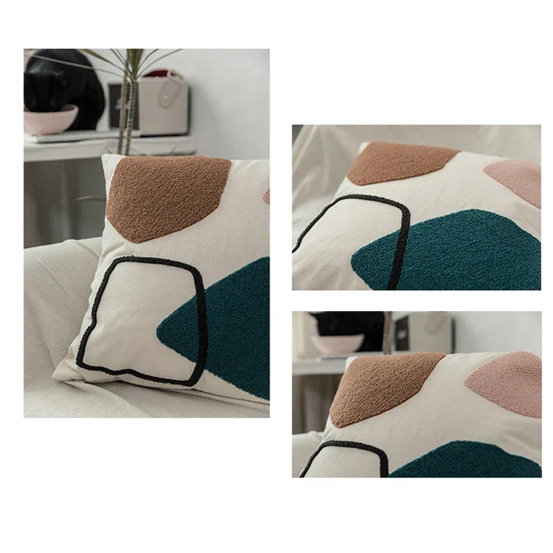 Black Cat & Garden Tufted Pillow Case | Vinantica